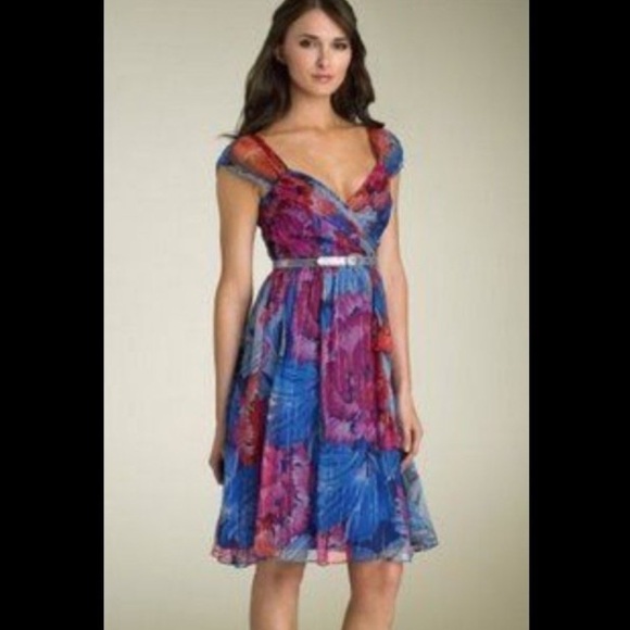 Nanette Lepore Dresses & Skirts - New Anthropologie Nanette Lepore Silk Floral Belted Cocktail Dress Valentines 6